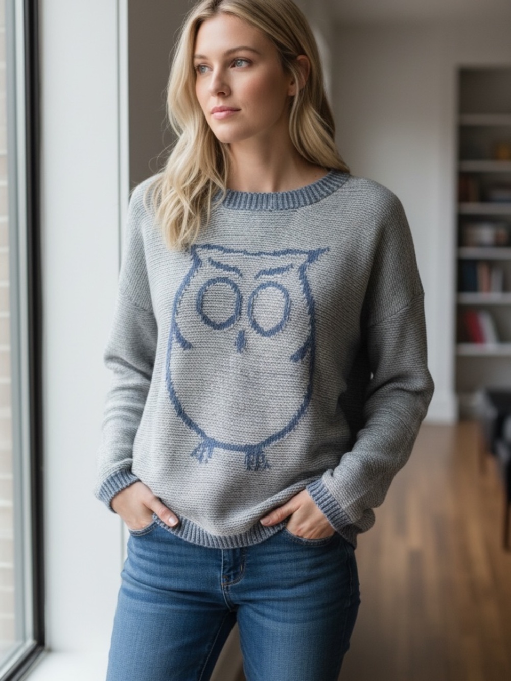 Teacher "Wise Owl" Knit Sweater Top